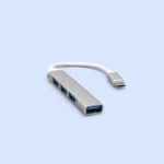 Premium Aluminum 4-Port USB-C to USB 3.0 Hub – High-Speed Data Transfer Adapter