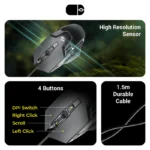 Zeb Combat Wired Keyboard and Mouse Combo - Image 7