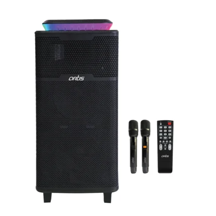 SoundMax 1002 Wireless BT Party Speaker with Dual Wireless Mic, Deep Bass, Bluetooth, USB, FM & TWS Support