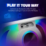 BT101 Wireless BT Speaker with Powerful Bass, Bluetooth Connectivity, FM Radio & Rechargeable Battery - Image 2