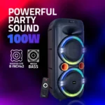 Party 208 Wireless BT Party Speaker with Deep Bass, RGB LED Lights, TWS Function & Rechargeable Battery - Image 2