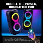 SoundPro 210 Wireless BT Party Speaker with Bluetooth, RGB Lights, USB Playback, FM Radio & Deep Bass Sound - Image 6