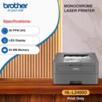 Brother HL-L2400D Monochrome Laser Printer with Auto Duplex Printing | High-Speed Business Printer - Image 6