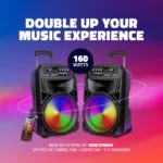 Rockstar 1112 Wireless BT Trolley Speaker 80W RMS with 12 Inch Woofer, Dual Wireless Mic, Bluetooth, USB, FM Radio - Image 6