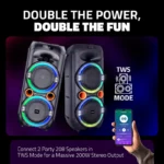 Party 208 Wireless BT Party Speaker with Deep Bass, RGB LED Lights, TWS Function & Rechargeable Battery - Image 6