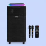 SoundMax 1002 Wireless BT Party Speaker with Dual Wireless Mic, Deep Bass, Bluetooth, USB, FM & TWS Support