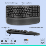 Logitech Wave Keys & Lift Vertical Ergonomic Wireless Combo - Image 4