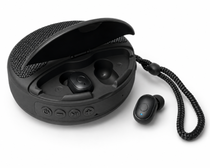 BT14 Wireless BT Portable Speaker with Inbuilt TWS Earbuds, Bluetooth Connectivity, FM Radio & Rechargeable Battery