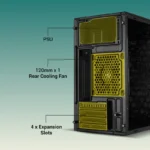 Zebronics Zeb Black Diamond Cabinet | Compact ATX PC Cabinet with USB 3.0 & Efficient Airflow Design - Image 4