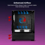 Zebronics Argon 2 Gaming Cabinet | Mid-Tower ATX Cabinet with RGB Lighting & Tempered Glass Side Panel - Image 5